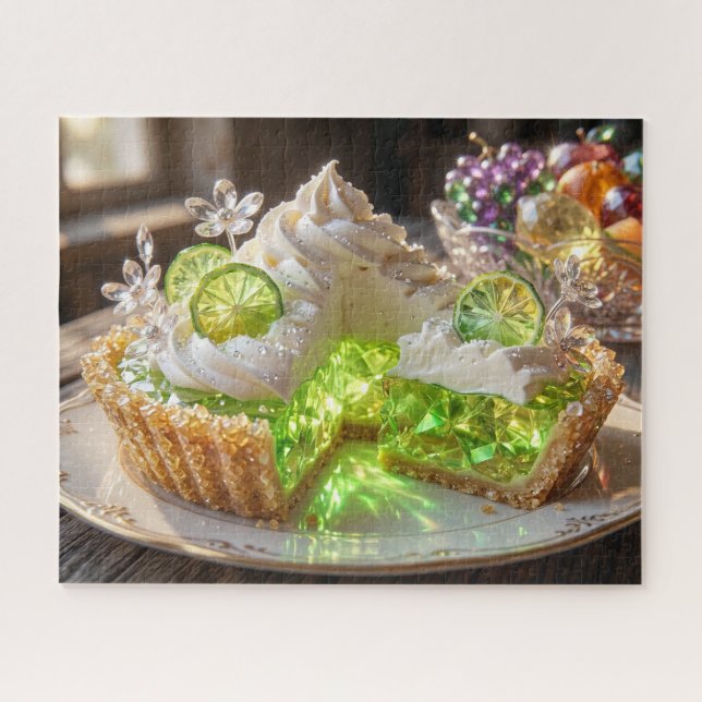 Sparkling Crystal Key Lime Pie Dessert Art Jigsaw Puzzle (Horizontal)