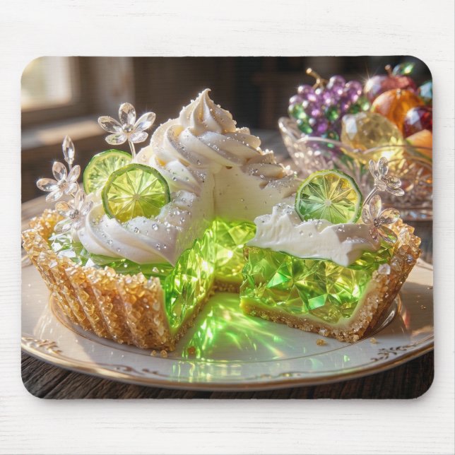 Sparkling Crystal Key Lime Pie Dessert Art Mouse Mat (Front)
