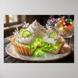 Sparkling Crystal Key Lime Pie Dessert Art Poster