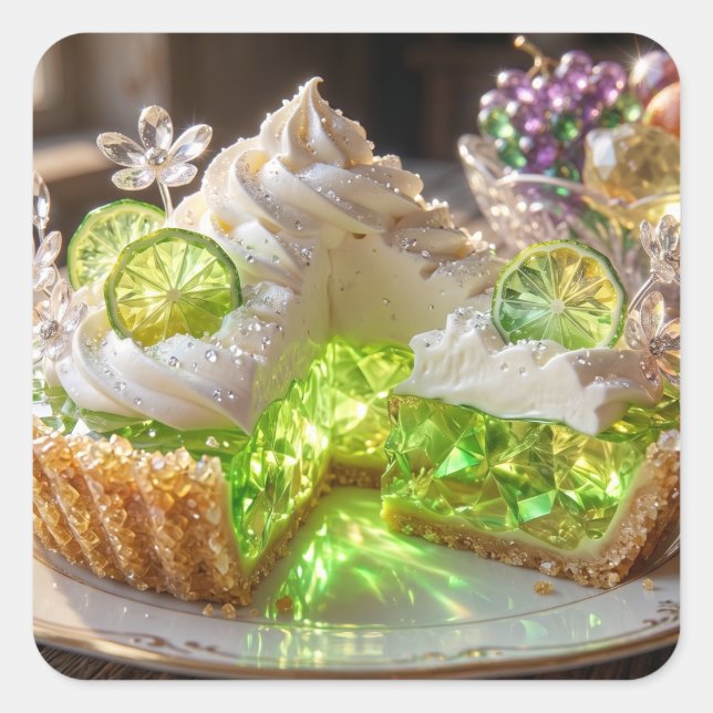 Sparkling Crystal Key Lime Pie  Square Sticker (Front)