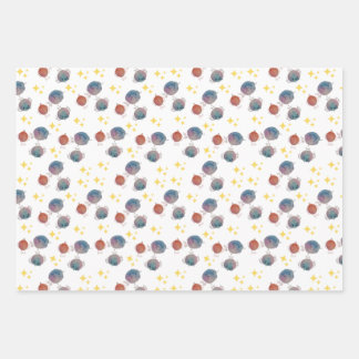 Sparkling cute Galaxy birds Wrapping Paper Sheet