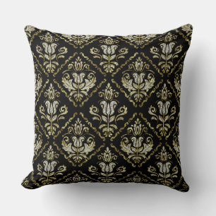 Sparkling damask pattern cushion