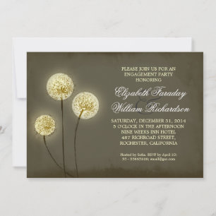 sparkling dandelions engagement party invitations