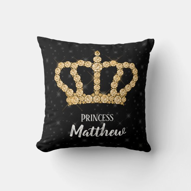 Sparkling Diamond Crown - choose your background Cushion (Front)