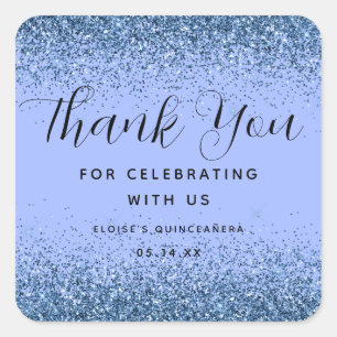 Sparkling Diamond Dust Party Favour Thank You Tag