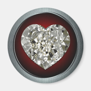 Sparkling Diamond Heart Magnet