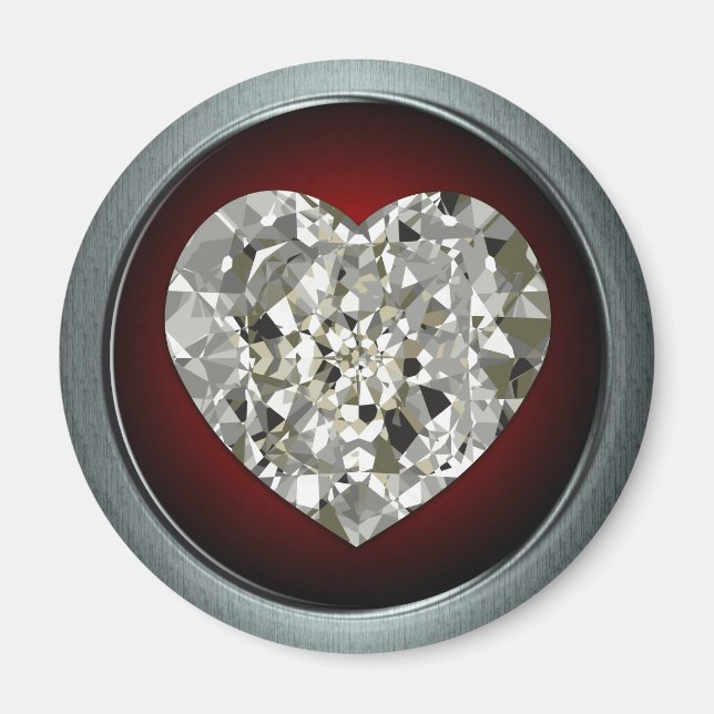 Sparkling Diamond Heart Magnet (Front)