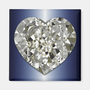 Sparkling Diamond Heart Magnet