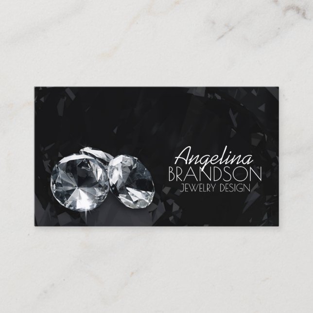 Sparkling Diamond Jewellery Designer Black Card (Front)