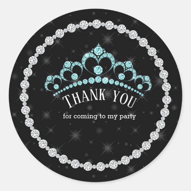 Sparkling Diamond Tiaras - choose your background Classic Round Sticker (Front)