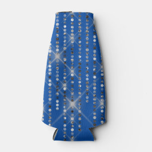 Sparkling Diamonds on Blue Can Cooler