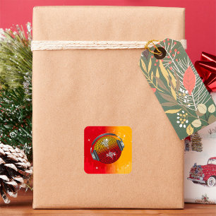 Sparkling Disco Ball Square Sticker