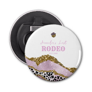 Sparkling Disco cowgirl Bachelorette, gold glitter Bottle Opener