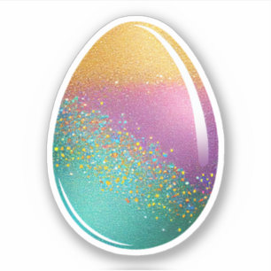 Sparkling Easter: Glitter Egg Cutout Vinyl Sticker