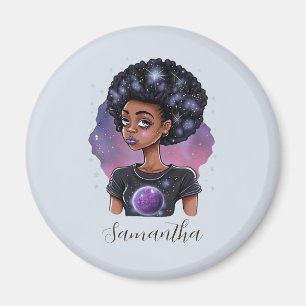 Sparkling Elegant Afro Woman Magnet