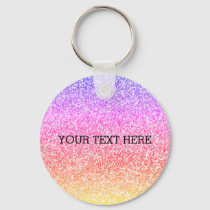 Sparkling elegant girly rainbow colourful cute key ring