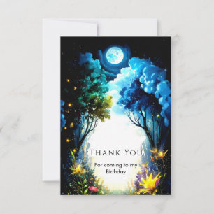 Sparkling Enchantment Woodland Birthday Thank You Card