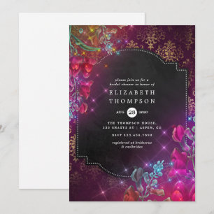 Sparkling Fantasy Vintage Floral Bridal Shower Invitation