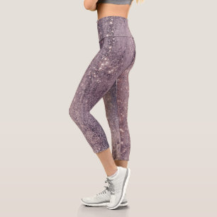Sparkling Fawn Pink  Capri Leggings