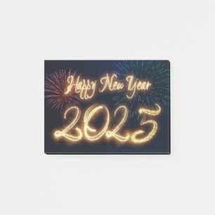 Sparkling Fireworks Happy New Year 2025 Post-it Notes