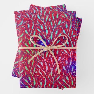 Sparkling Fireworks Party Pattern Wrapping Paper Sheet