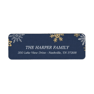 Sparkling Flakes Holiday Return Address Labels