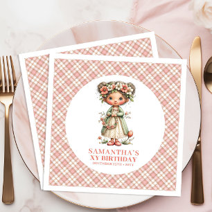 Sparkling Floral Fairy Cute 3rd Birthday Party  Napkin
