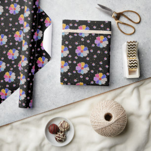Sparkling Floral Jewel Pattern Wrapping Paper