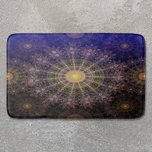 Sparkling flower art in the clear night sky bath mat