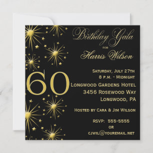 Sparkling Gala 60th Birthday Invitations