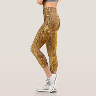 Sparkling Girly Glam Glitter Disco Party Capri Leggings