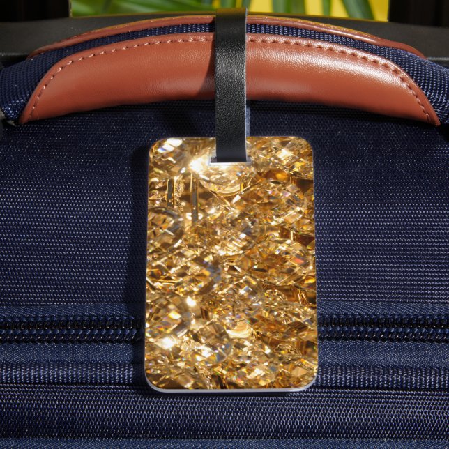 Sparkling glass pendants luggage tag (Back Insitu 4)