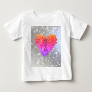 Sparkling Glitter Glamour Heart 1st Birthday girl  Baby T-Shirt