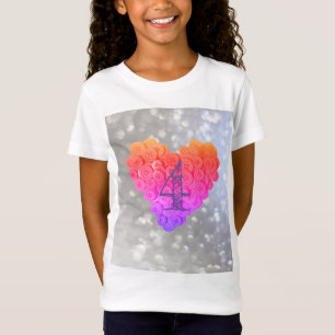 Sparkling Glitter Glamour Heart 4th Birthday girl T-Shirt