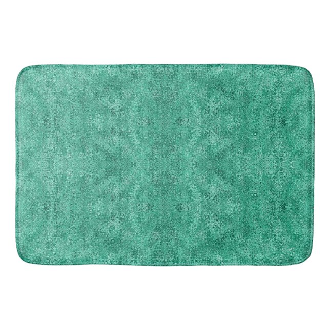 Sparkling glitter green pattern bath mat (Front)