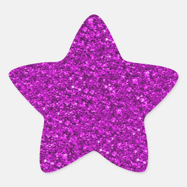sparkling glitter hot pink star sticker (Front)