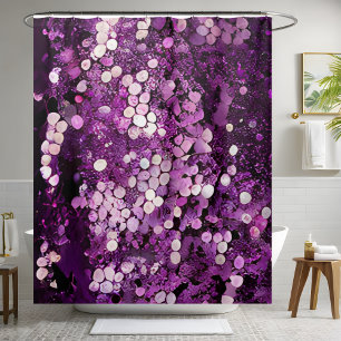 Sparkling Glitter Purple Sequin Shower Curtain