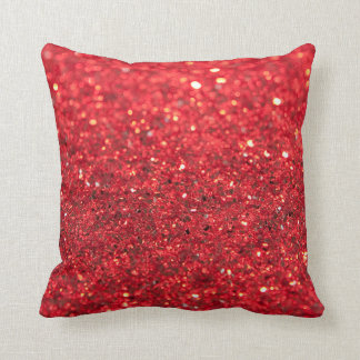 Sparkling Glitter Red Faux Sequined Holiday Cushion