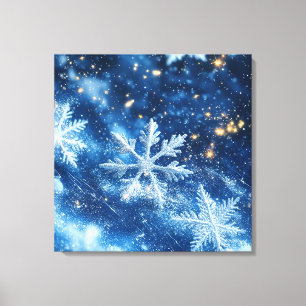 Sparkling Glitter Snowflakes Winter Christmas Canvas Print