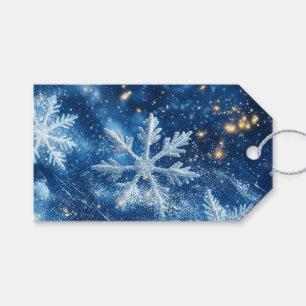 Sparkling Glitter Snowflakes Winter Christmas Gift Tags