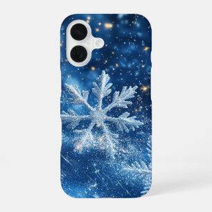 Sparkling Glitter Snowflakes Winter Christmas iPhone 16 Case