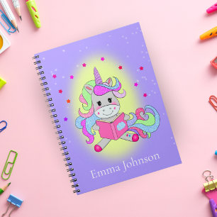 Sparkling Glitter Unicorn Reading Her Book