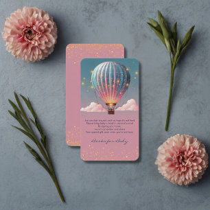 Sparkling Glitters Hot Air Balloon Baby Shower Enclosure Card