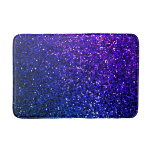 Sparkling Glittery Ombre Blue Colourful Bright Coo Bath Mat