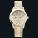Sparkling gold 10th wedding anniversary watch<br><div class="desc">Elegant gold sparkling champagne glass 10th wedding anniversary , sparking champagne glass  with the years , for bout husband and wife gifs  and how old is the marriage</div>