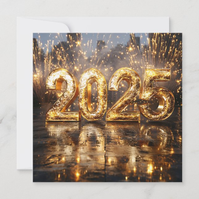 Sparkling Gold 2025 New Year’s Card (Front)