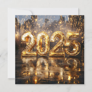 Sparkling Gold 2025 New Year’s Card