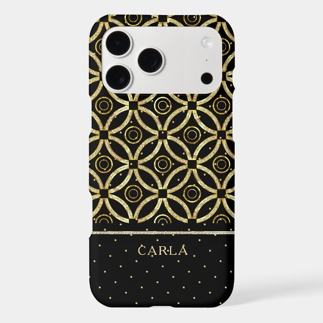 Sparkling gold and black geometric pattern (Back)