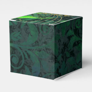 Sparkling Gold and Green Birdcage Fantasy Favour Box