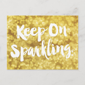 Sparkling Gold Blurry Glitter Bokeh Quote Postcard